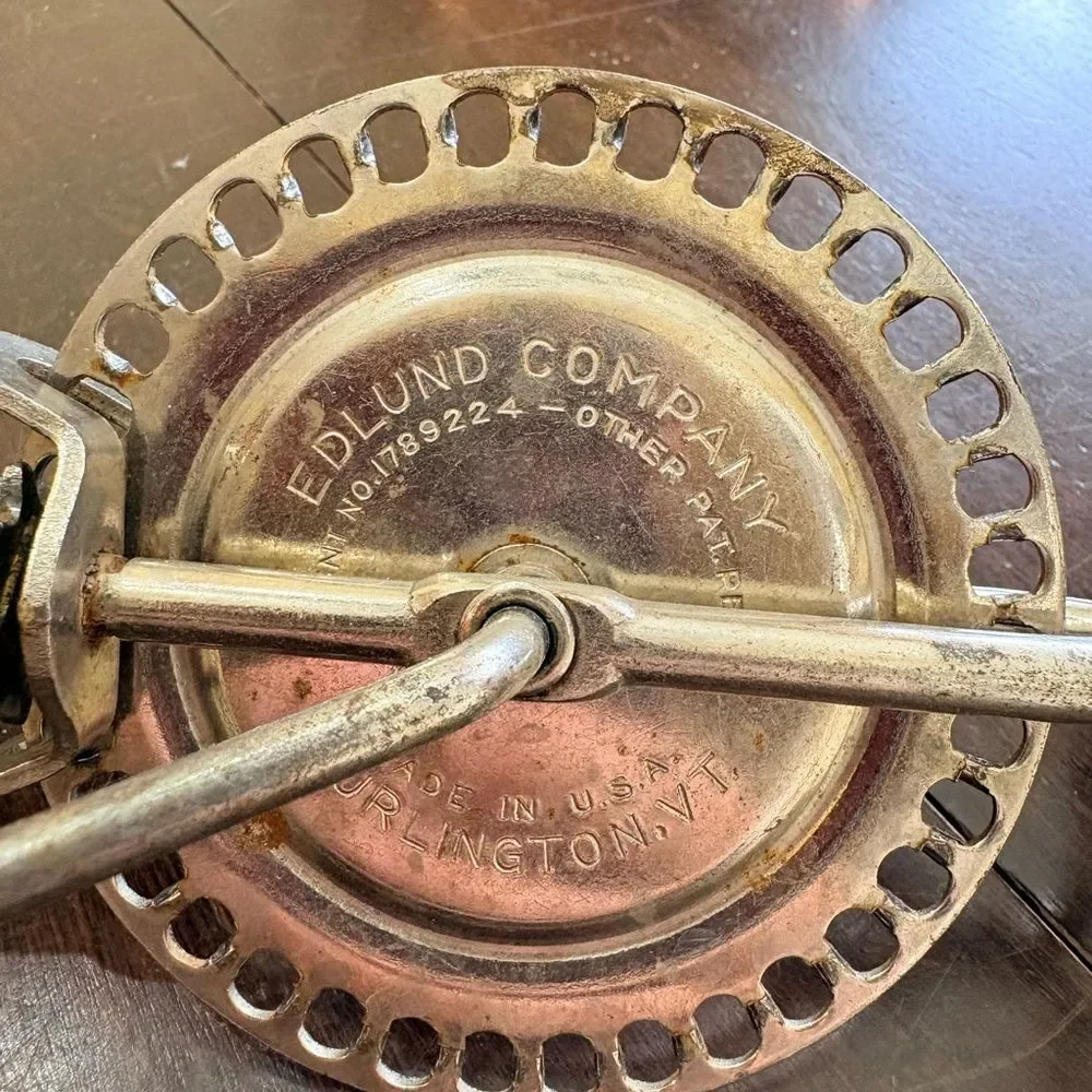 Vintage Hand Crank Egg Beater - Red Wood Handle